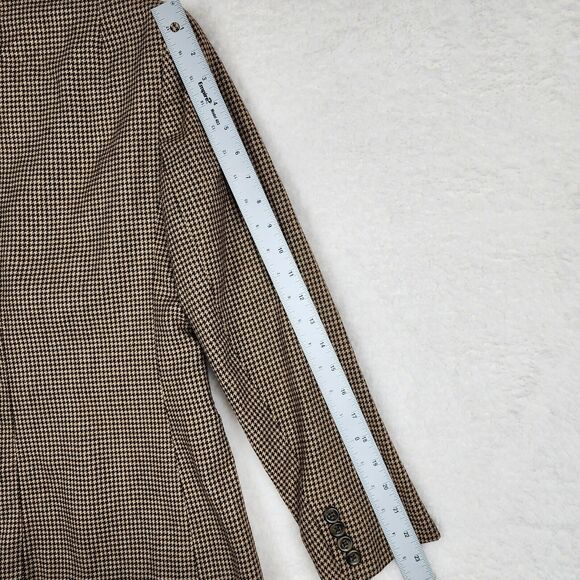 Vintage Evan Picone Womens Hounnd Tooth Blazer Brown/Tan Career Preppy SZ 8 - Picture 8 of 9